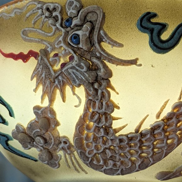 COPY - Amazing Detailed Vtg. Moriage Dragonware Porcelain Teacup/ Saucer 3 Sets… - Picture 9 of 14